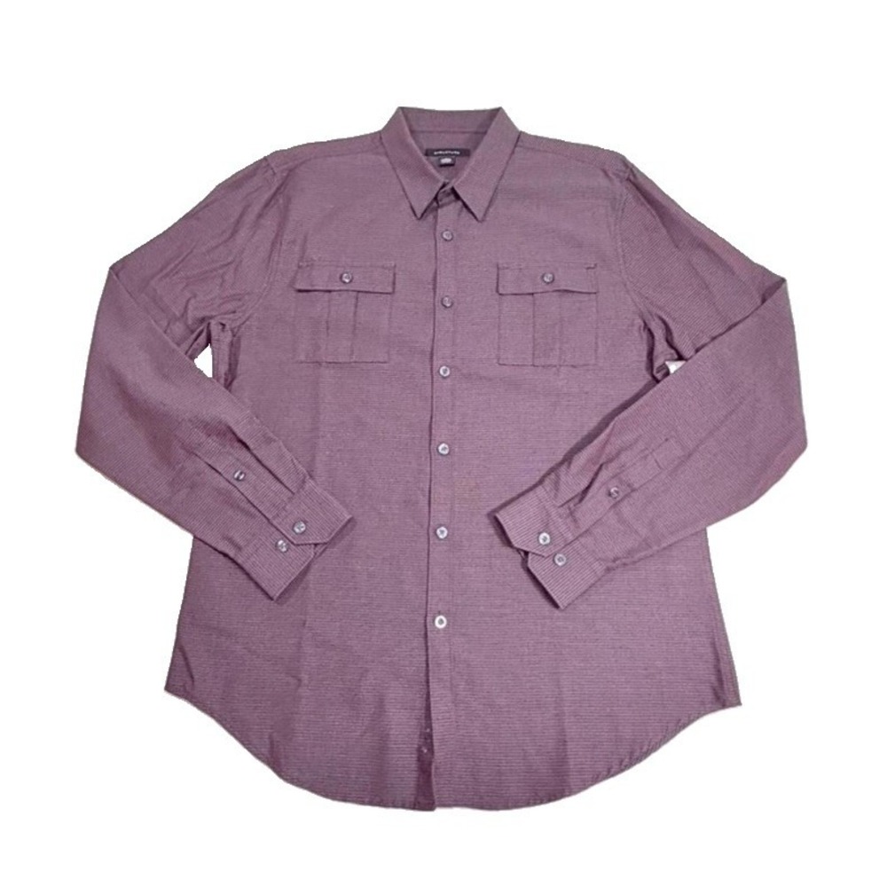 John Blair Men's L Dusty plum Cotton Poly Long Sleeve Button-Up Shirt VTG New